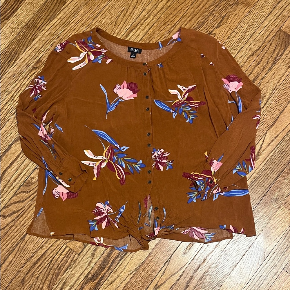 Rust Floral Women's Blouse